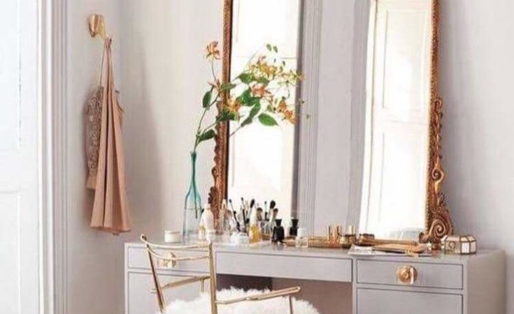 Mocha Brown Embroidered Large Mirror
