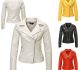 Simple Solid Colored Leather Jackets