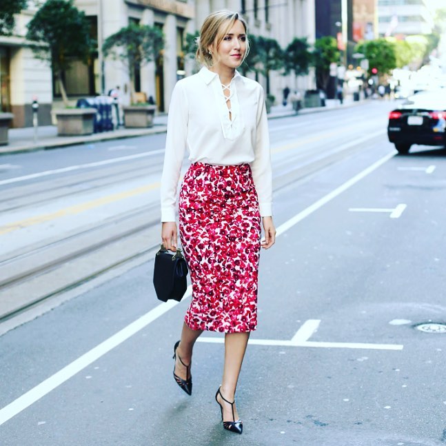 Awesome Red Skirt Outfit For Work
